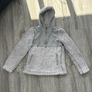 Ultra Flirt Gray and Cream Sherpa Jacket